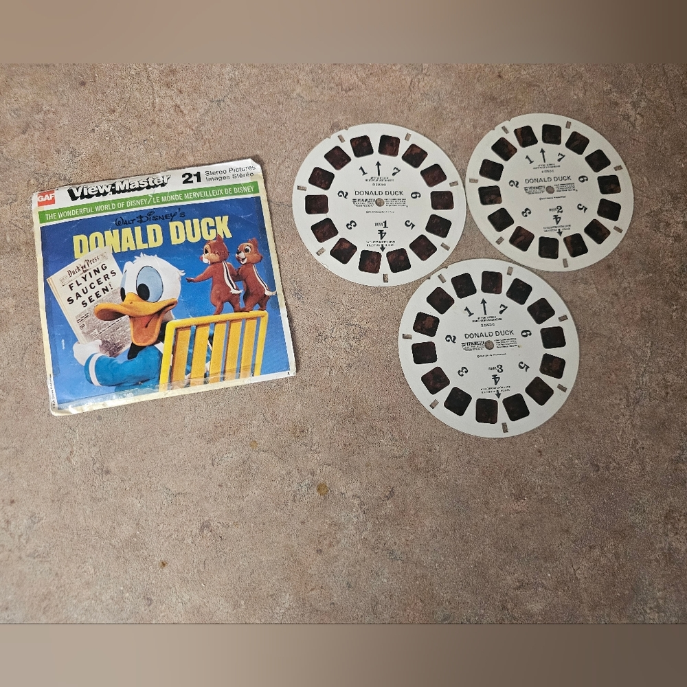 Viewmaster Vintage Reel Set Disney’s Donald Duck 1957